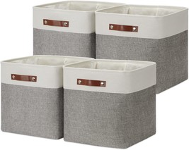 Dullemelo 13 Inch Cube Storage Bins Fabric Storage Cubes 4 Pack, Nursery - £38.35 GBP