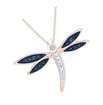 White and Blue Natural Diamond Dragonfly in - £167.83 GBP