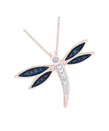 White and Blue Natural Diamond Dragonfly in - £167.39 GBP