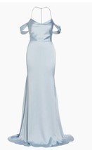 Vera Wang Bride Sz. 4 Saks Exclusive Light Blue Muriel Satin Open-Back Gown - £162.35 GBP