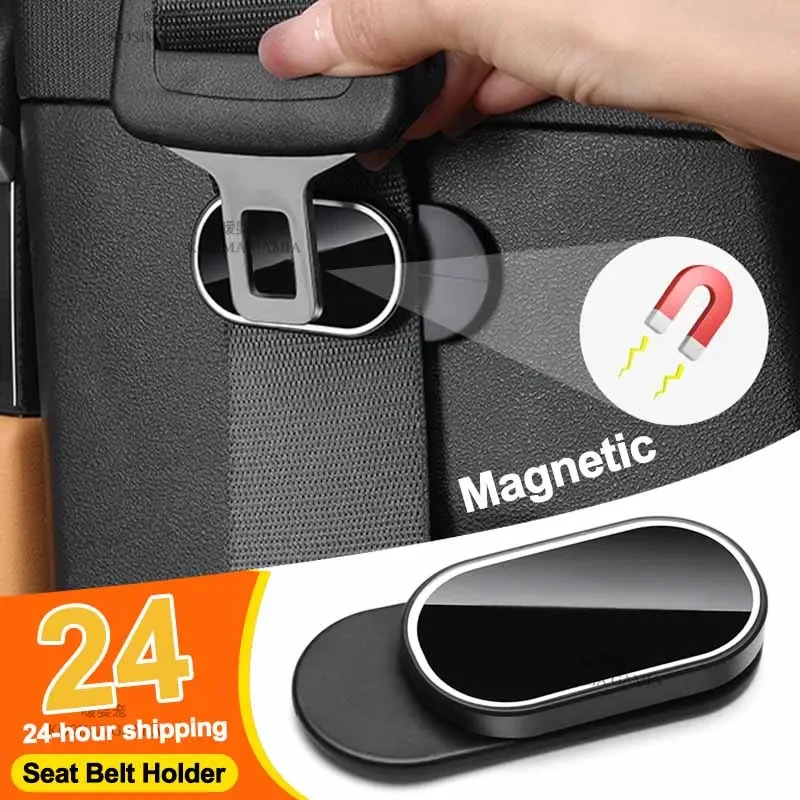 Car Seat Belt Holder Magnetic Anti-Wear Stabilizer Adhesive Adjustable Fastener - $11.57