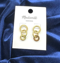 NEW Madewell To The Market Hoop Dreams Link Earrings Upcycled Sustainable Brass  - £11.61 GBP