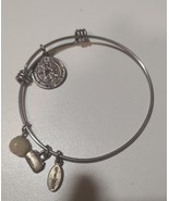 Unwritten Compass Charm and Crystal (8mm) Bangle Bracelet in Stainless S... - £5.45 GBP
