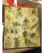 Signed Framed Abstract Oil Painting by Listed Artist Elva Levy Greens Ye... - £1,242.73 GBP