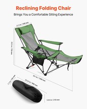 VEVOR Reclining Camping Chair Portable Folding Lounger Chair Heavy Duty ... - $89.49