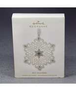 Hallmark 2012 Snowflake Bisque Porcelain Crystal Charm Ornament QXG3514 - $34.10 CAD