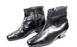 Vintage Women Heel Beatle Boot Black Kraus Of California Size 7.5 Wide Mod Retro - £23.77 GBP