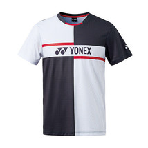 YONEX 22 F/W Men&#39;s Round T-Shirts Badminton Apparel Clothing Gray NWT 223TS021M - £42.39 GBP
