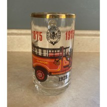 1875-1975 Vintage Town Of Clinton Fire Dept. Glass D Handle 12 Ounce Bee... - $12.86