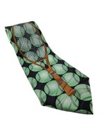 Fratello Green Tennis Ball All Over Print Rackets Sport Novelty Necktie - $295.48 MXN