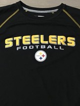 MEN’S LARGE Black & Yellow Mesh Pittsburgh Steelers Football Team NFL T-Shirt - £14.38 GBP