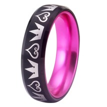 Kingdom Hearts Design Tungsten Carbide Ring Classic Party Ring for Women Anniver - £28.18 GBP