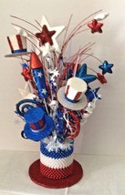 Patriotic Handmade Red, White, and Blue Arrangement - £19.92 GBP