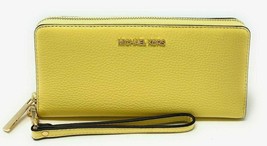 New Michael Kors Jet Set Large Travel Continental wallet Leather Buttercup - £59.73 GBP