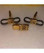 Beautiful Gold/Black Men&#39;s Cufflinks &amp; Tie Clip - €29,32 EUR