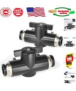 Versatile Air Flow Control Ball Valves 8mm OD - 3-Pack for Plumbing Needs - $37.18 CAD