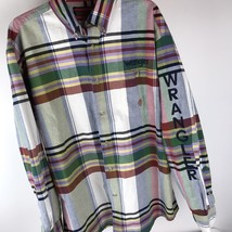 Vintage Western Shirt Wrangler 20X Twenty X Embroidered Plaid button XL Cowboy - £23.67 GBP