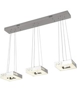 Modern Dimmable Crystal Chandelier Chrome 3-Lights 35.43&quot;x7.48&quot; 40W 2400... - $138.59