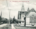 Vtg Cartolina 1910s - Congregazionale Chiesa - Sturgeon Bay Wisconsin Wi - £4.79 GBP