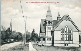 Vtg Cartolina 1910s - Congregazionale Chiesa - Sturgeon Bay Wisconsin Wi - £4.76 GBP