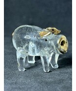 Vintage Beautiful Glass Pig  Figure Handmade Germany  - $17.30 CAD