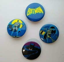 Batman Vintage Pinback Button Badges 4 Original 1980&#39;s Licensed Official Bat Man - £14.84 GBP
