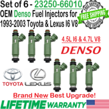 NEW OEM DENSO x6 Best Upgrade Fuel injectors for 1993-2003 Toyota &amp; Lexus LX450 - £289.47 GBP