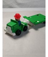 Vintage Fisher Price Little People Semi Truck &amp; Trailer Green Set With F... - $9.89