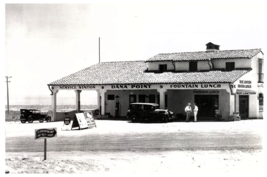 RPPC Postcard REPRINT Dana Point Fountain Lunch Service Station Old Car - £10.33 GBP