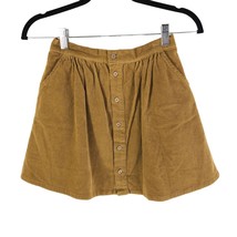 Rylee + Cru Girls Button Front Mini Skirt Corduroy Goldenrod Yellow 12-14Y - £19.18 GBP