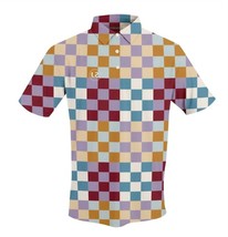 Swingjuice Men&#39;s Golf Multi Checker Polo Ivory - $52.09 CAD