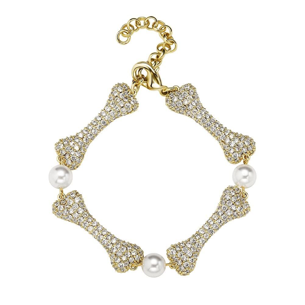 Girls Bracelet New Bone Pearl Chain With 2 inch Tail Chain Fashion Charm Jewelry - £41.87 GBP
