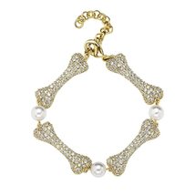Girls Bracelet New Bone Pearl Chain With 2 inch Tail Chain Fashion Charm... - £41.87 GBP