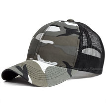 HOT 3 Camouflage Plain Trucker Hat - Mesh Back Snapback Baseball Cap Sol... - £14.99 GBP