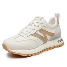 SOMILISS Leather Women Sneakers -Up Round Toe  Leather work Ladies Casual Sneake - £119.53 GBP