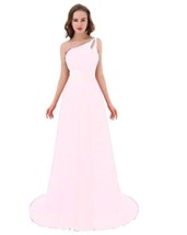 Kivary Long A Line Beaded One Shoulder Formal Corset Prom Evening Dresses Light  - £75.96 GBP