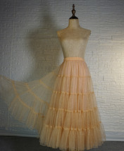 Gold Layered Tulle Skirt Women A-line Plus Size Sparkle Tiered Tulle Skirts image 1