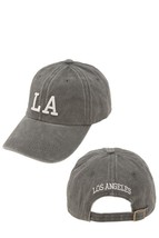 Classic Six Panel LA Embroidery Baseball Cap Adjustable Strap Pigment Dyed - £12.98 GBP