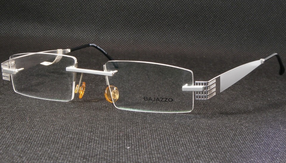 Vintage BAJAZZO LUNETTES AV 01 FB Silver UNIQUE EYEGLASSES RIMLESS 48-22... - $114.46