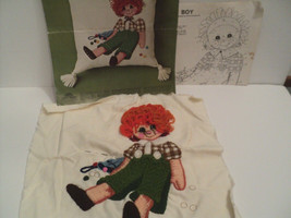 Vintage Sunset Stitchery Carrot Top Boy Pillow 2926 Almost Complete w/ Defects - £9.21 GBP