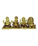 Set Of 4 Miniature Hindu God Of Success Lord Ganesha Sitting On Throne F... - €19,21 EUR