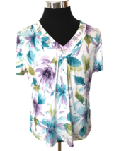 Alfred Dunner  Top Women&#39;s Size Medium Pullover Multicolor Pastel Floral... - $16.83