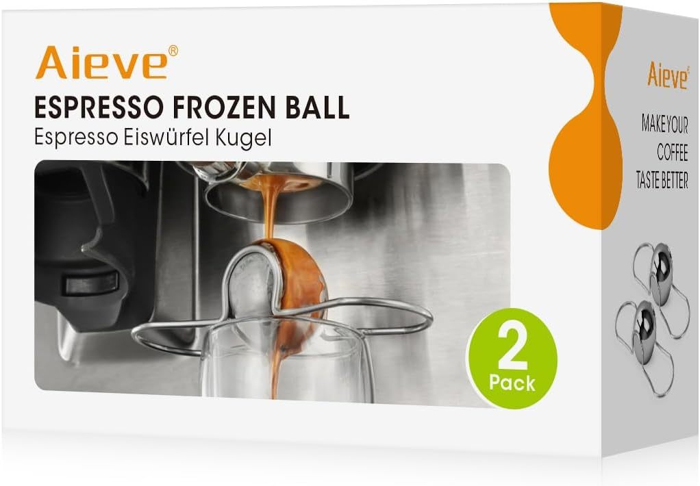 Aieve 2 Pack Espresso Cooling Ball, Stainless Steel Frozen Ice Rock, Chr... - $33.99