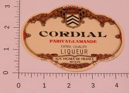 Vintage Cordial Parivat Lamande Liquor label European  - $4.94