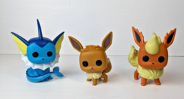 Funko POP! Pokémon Lot of 3 ~ Eevee Vaporeon Flareon loose figures - £11.67 GBP