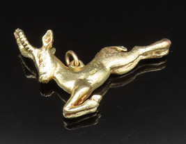 10K GOLD - Vintage Sculpted Running Impala Deer Pendant - GP369 - £476.43 GBP