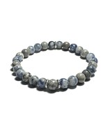 Women&#39;s Natural Blue Dot Jasper and Map Jasper Beaded Bracelet, 6mm Gems... - €16,78 EUR