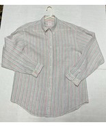 Brooks Brothers 100% Linen Button Up Shirt Men’s Large Multicolor Long S... - $466.16 MXN