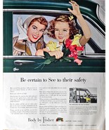 Body by Fisher Certain to see to their safety family kid 1949 Vintage Pr... - $13.35 CAD