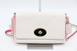NWT Coach Crosstown Pop Lacing Whiplash White Pink Leather Crossbody Bag 53235 - £154.23 GBP